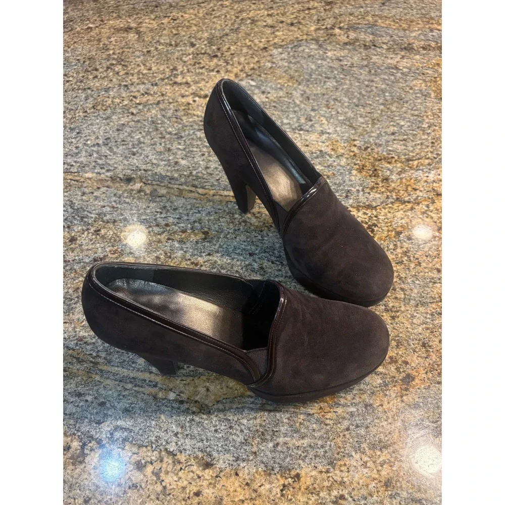 Stuart Weitzman Dark Brown‎ Suede Platform High Heel Ankle Booties Size 8M